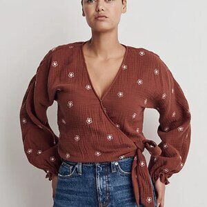 NWT Madewell Lightspun Maira Wrap Top in Sz XXS
